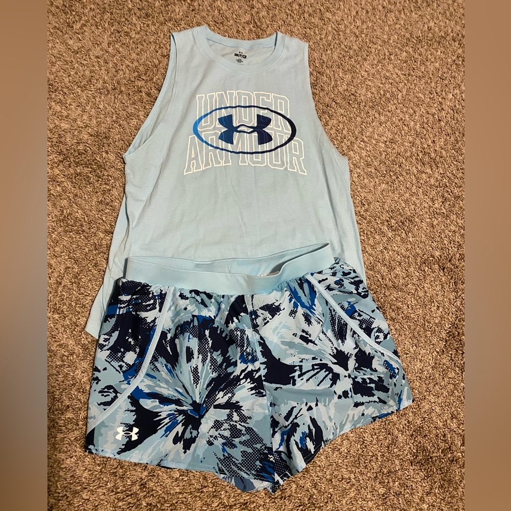 Under Armour tank and shorts set. Women’s small